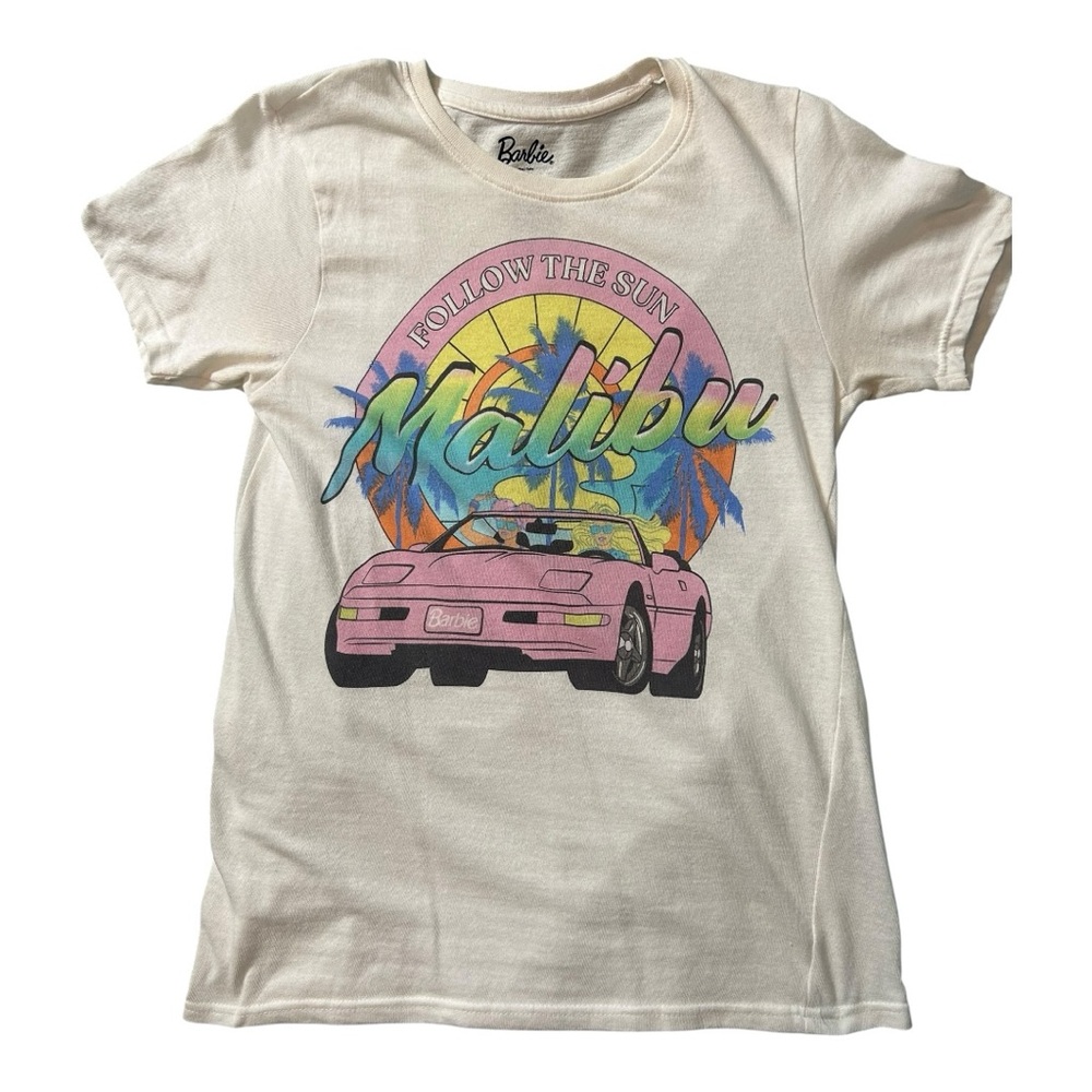 Malibu Barbie T-Shirt - Size M, White/Multi